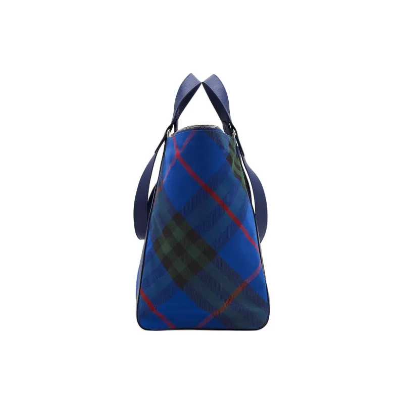 Burberry Shield Polyester With Cotton Tote Bag, Shopping Bag, Handbag Medium Size Women's Knight Blue-1