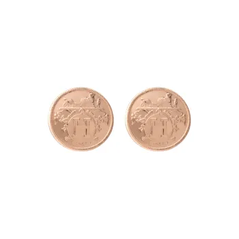 HERMES Ex Libris Stud Earrings Unisex