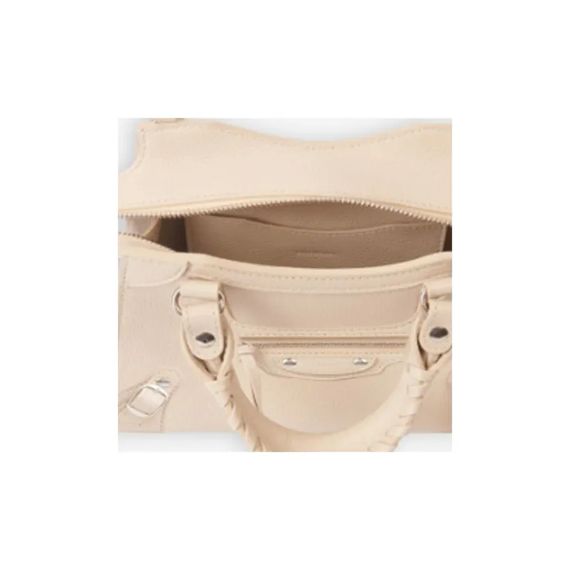 Balenciaga Neo Classic Cow Leather Handbag Mini Women's Beige-3