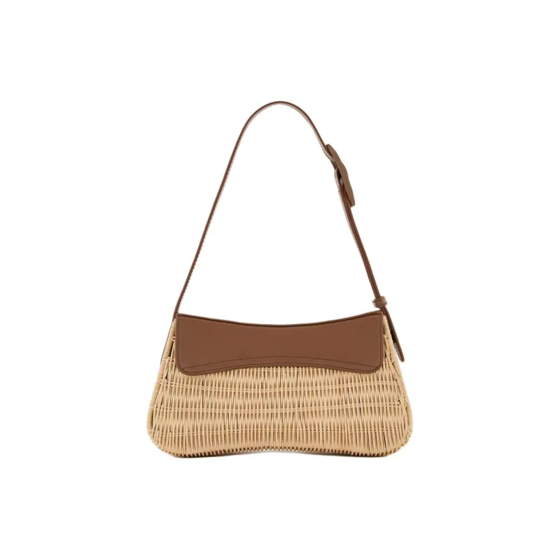 EMPORIO ARMANI Polyurethane PU Handbag Shoulder Bag Women's Brown-2