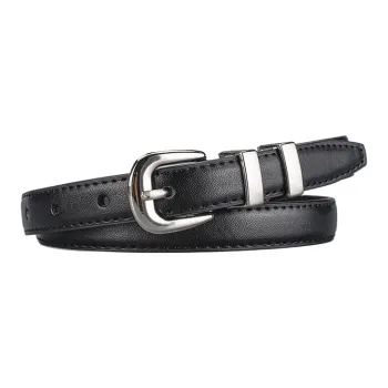 CARTELO Cow Split Leather Belts Women's Black, Brown Width 2CM