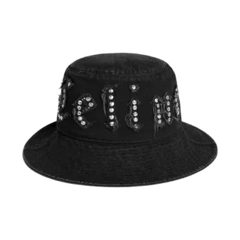 CELINE Gothic Bucket Hat With Drawstring In Rigid Cotton