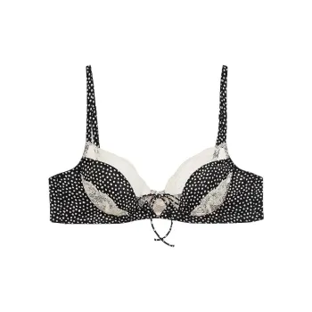 Victoria's Secret Evangeline Underwire Bra/Lottie Dot Bra Women's Black Dot