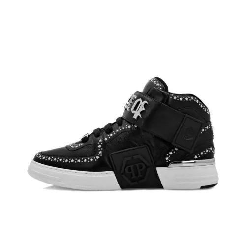 PHILIPP PLEIN Skateboard Shoes Unisex Mid-Top Black