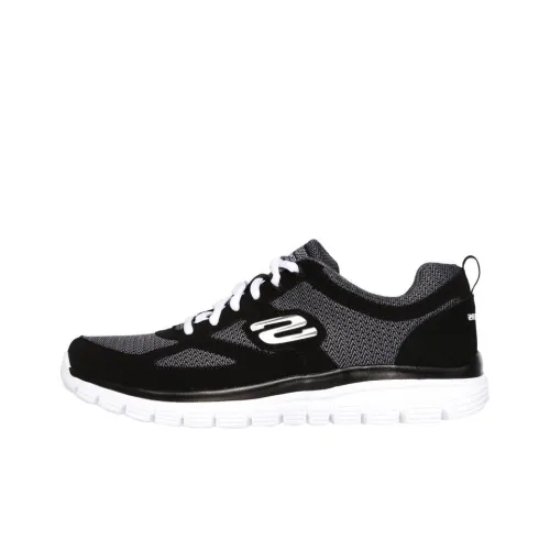 Skechers Burns Cushioning Wear-Resistant Low-Top Training Shoes Men's Black White