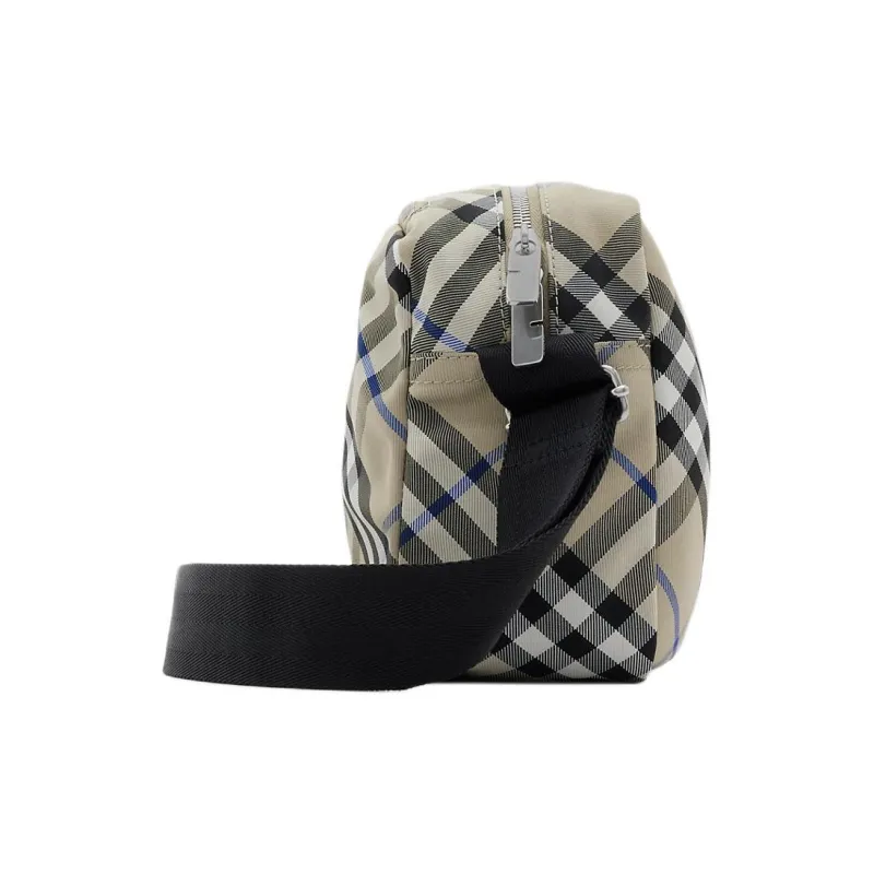 Burberry Plaid Woven Shoulder Bag Crossbody Bag Men's Moss Green-1