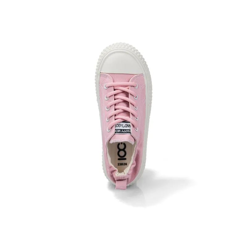 B10CROWN Slip Resistant Breathable Low Top Canvas Shoes Women's Pink-3