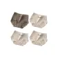 M1155-D Set-Ribbed Lace Trim-Gray+White+White+White (4 Pack)