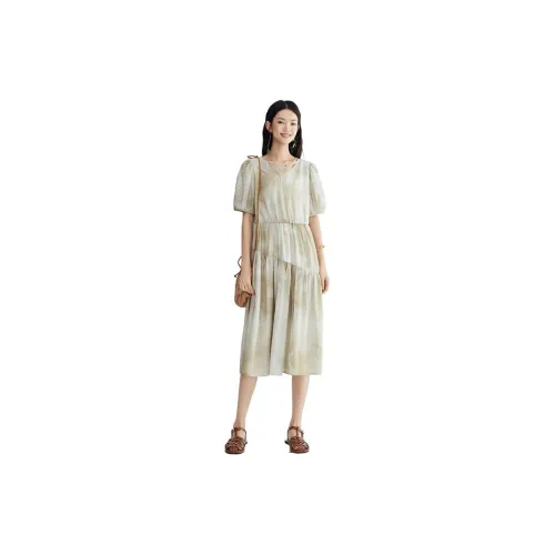 Asuka and new sake Short-Sleeved Dresses Women's Light Pea Green