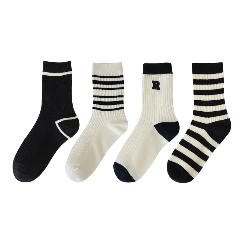 XXLLG Mid Calf Socks Women's 4 Pack-11