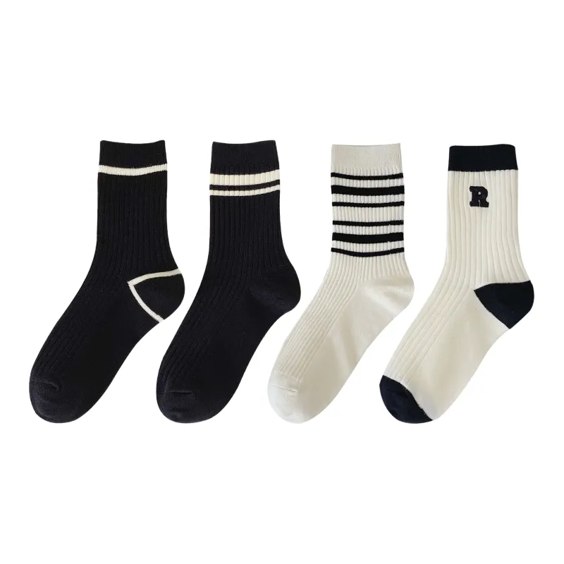 XXLLG Mid Calf Socks Women's 4 Pack-8