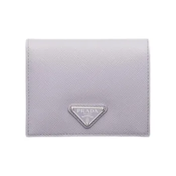 PRADA Leather Wallet Women's Light Purple