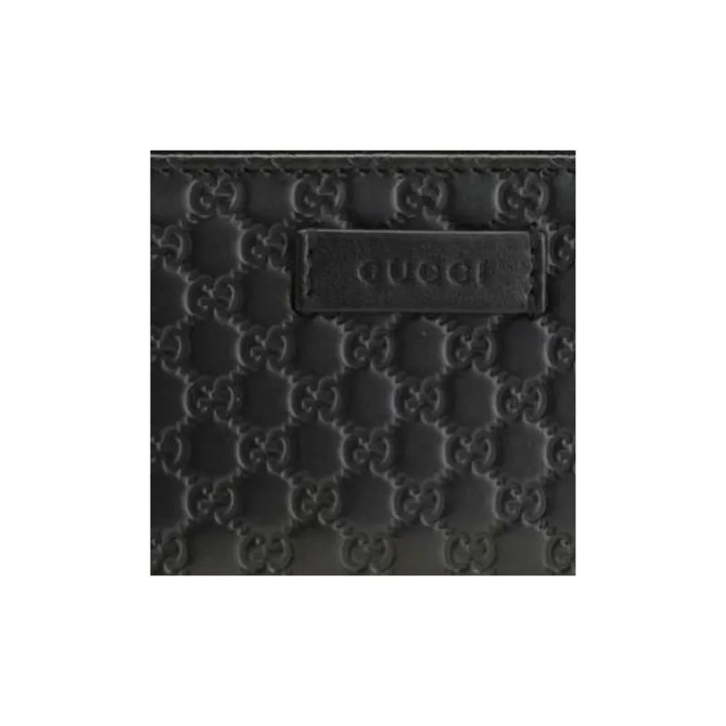 GUCCI Shima Leather Coin Purse Mini Unisex Black-3
