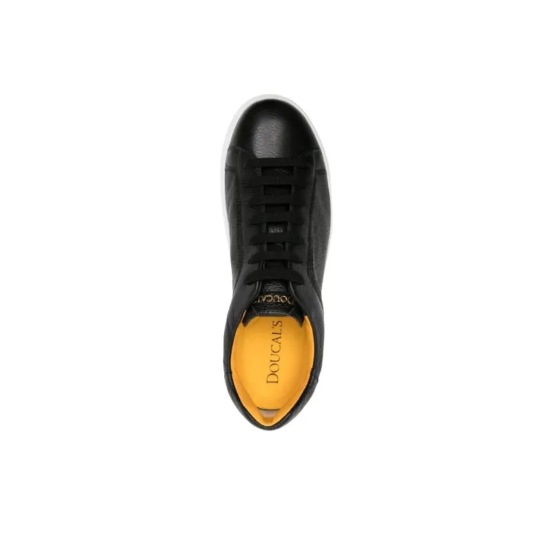 DOUCAL'S Logo Debossed Round Toe Sneakers-4