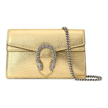 GUCCI Dionysus Leather Portable Crossbody Bag, Shoulder Bag Women's Gold