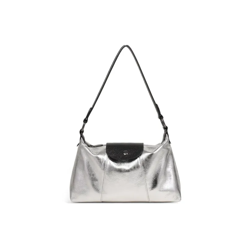 COMELY Sheepskin Patchwork Leather Shoulder Bag, Handbag, Shoulder Bag Women's Silver/White-1