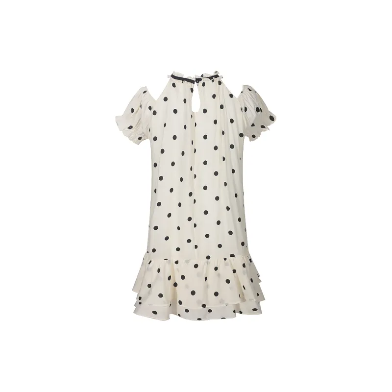 ONE PASS STUDIO Short Sleeved Dresses Women's Polka Dot Apricot-1