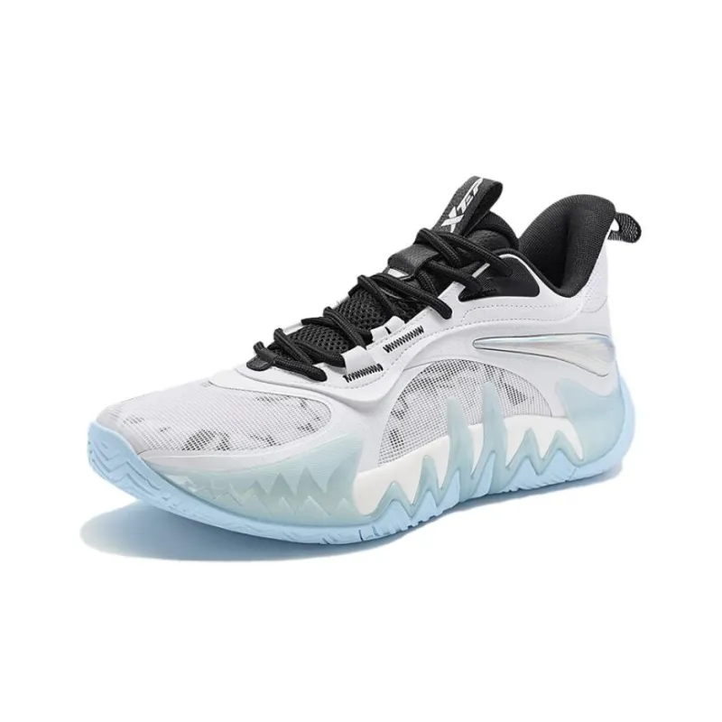 XTEP Reverse 2nd Generation Cushioning Low Top Basketball Shoes Men's White Black-1