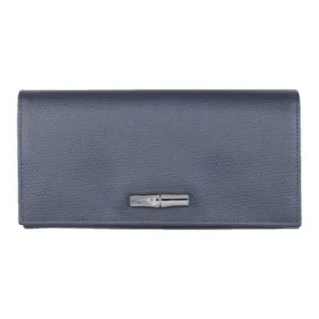 LONGCHAMP Roseau Cow Leather Wallet Women's Blue