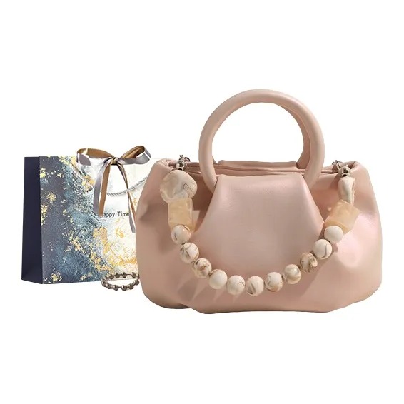 Iman's House PU Shoulder Bag Regular Women's Silver/Pearl Pink/Black/Pearl White-3