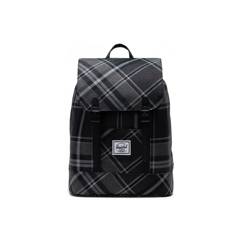 Herschel Polyester Backpack Regular Unisex Black Gray Multicolor Plaid-0