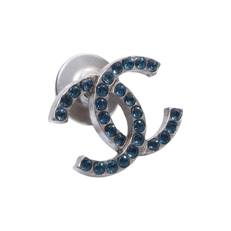 CHANEL 2000 Cc Rhinestone-embellished Pin-2