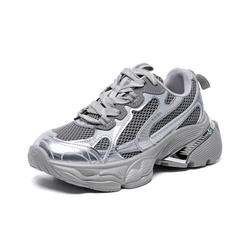 La Chapelle Breathable Height Increase Low Top Chunky Sneakers Women's-5