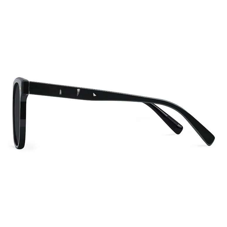 VEGOOS TR/Memory Plastic Square Sunglasses Unisex Black Frame-33