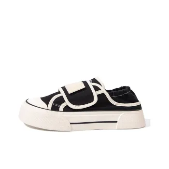 Feiyue Slip Resistant, Abrasion Resistant, Breathable, Lightweight Low Top Platform Canvas Shoes Women's Black Rice