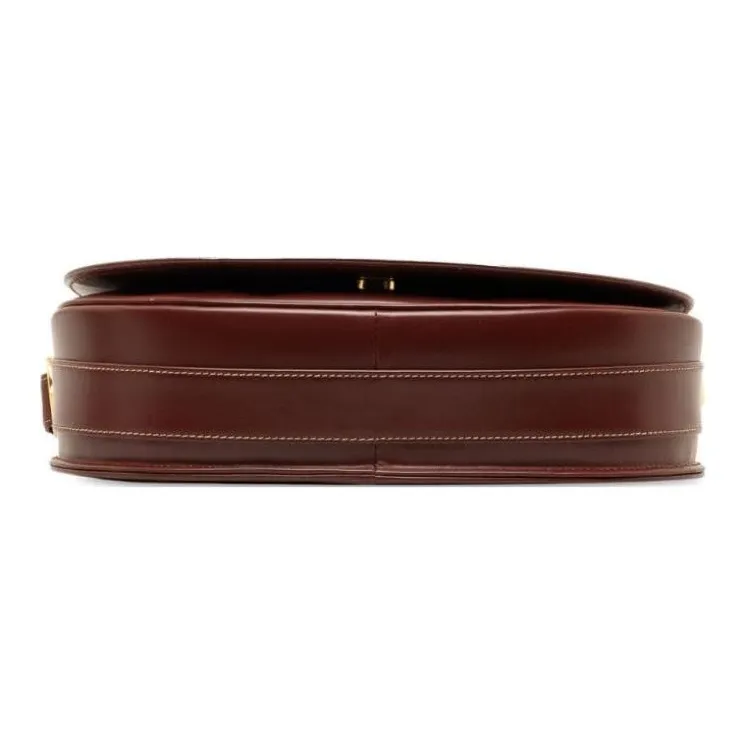 CARTIER Must De Cartier Calfskin Shoulder Bag Crossbody Bag Women's Brown-3