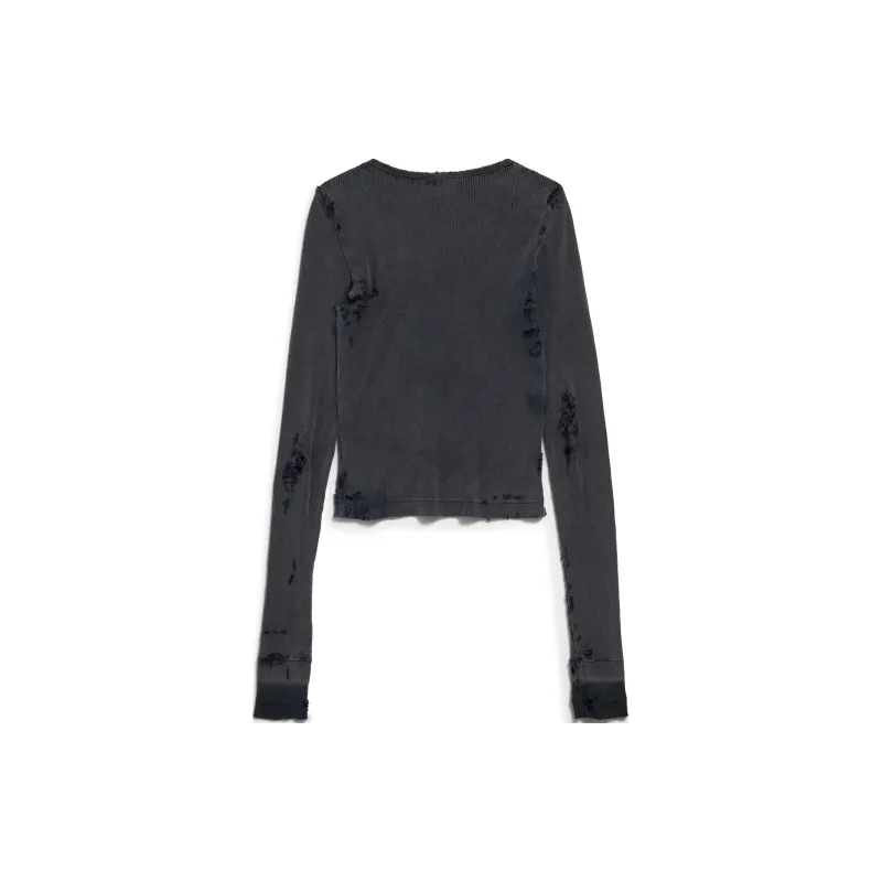 Balenciaga Women's Distressed Lingerie Top Black-1