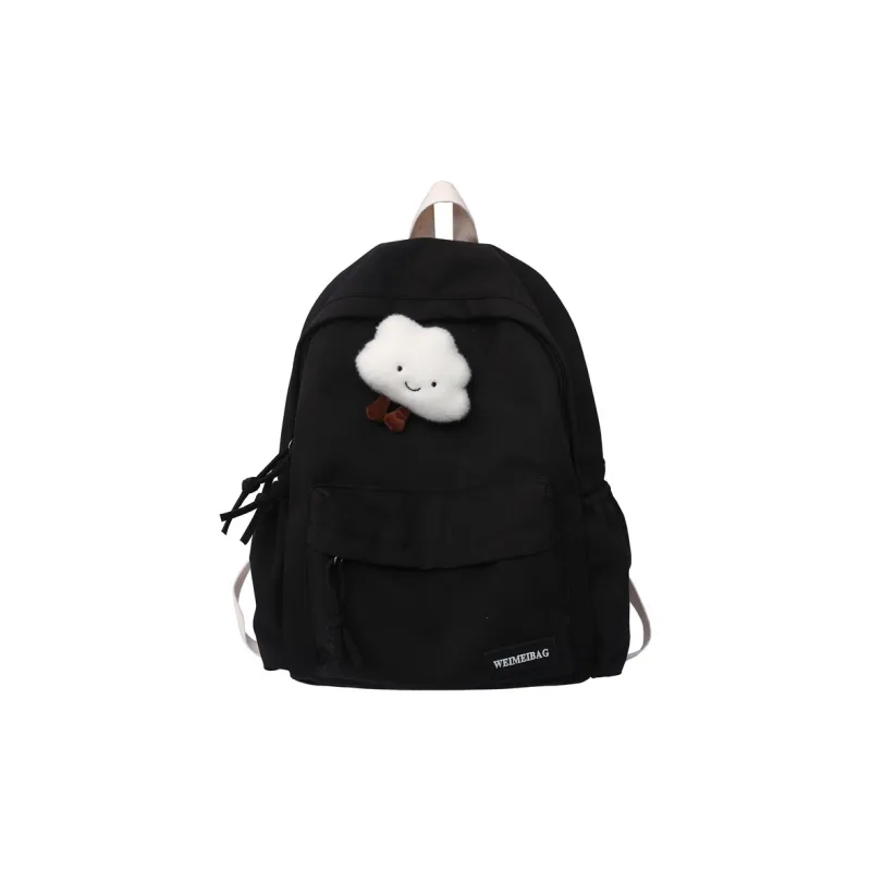 Moonshine Nylon Backpack Students Backpack Backpack Large Size Unisex Black/Gray-17