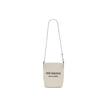 SAINT LAURENT Rive GaucheVicky Canvas With Leather Canvas Bag, Bucket Bag, Crossbody Bag, Shoulder Bag Women's