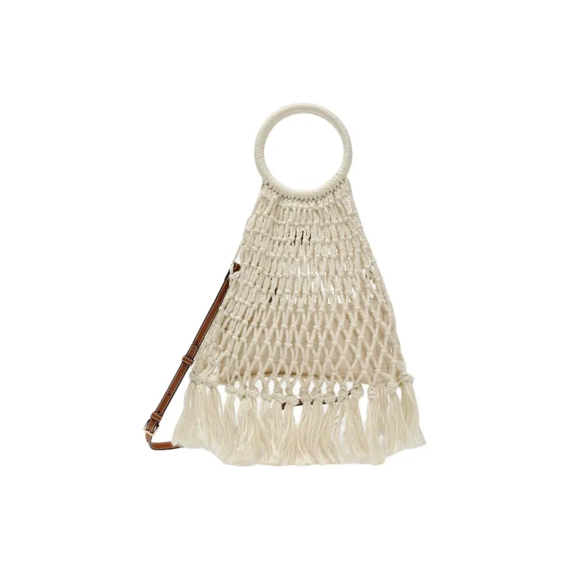 ZARA Polyester Tote Bag Shopping Bag Shoulder Bags Handbags Medium Size Women's White-0