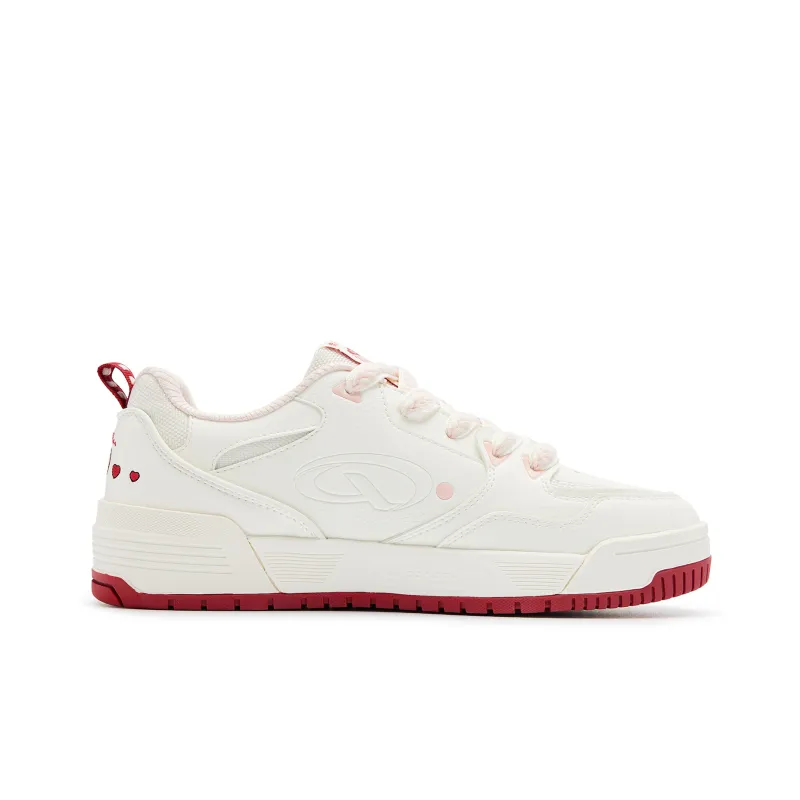 QIAODAN Qi Cheng 4.0 Skateboard Shoes Women's Low Top Ivory Cloud Pink-1