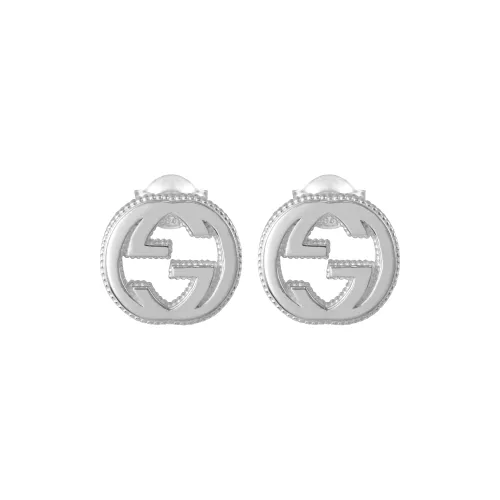 GUCCI Stud Earrings Women's Silver