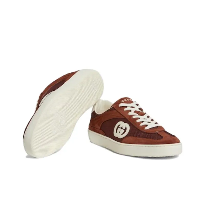 GUCCI Interlocking Low Top Skateboard Shoes Men's Red-4