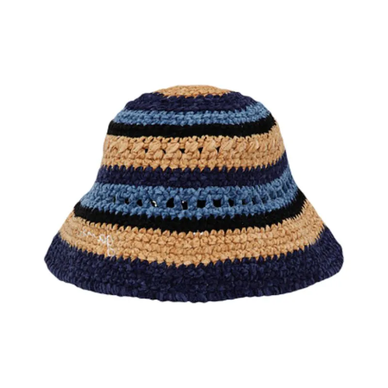 GANNI Striped Knit Bucket Hat-1