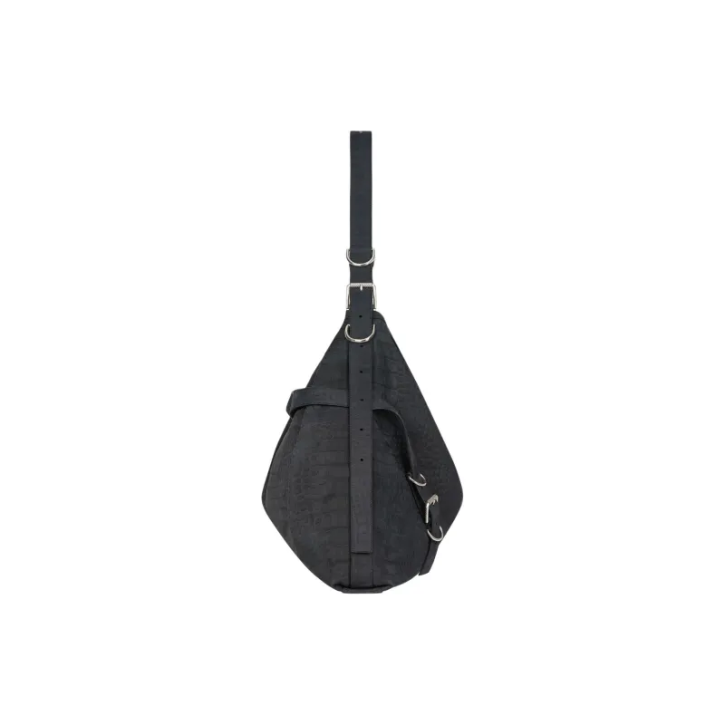 GIVENCHY Voyou Suede Leather Handbag, Shoulder Bag, Crossbody Bag Large Size Men's Black-1