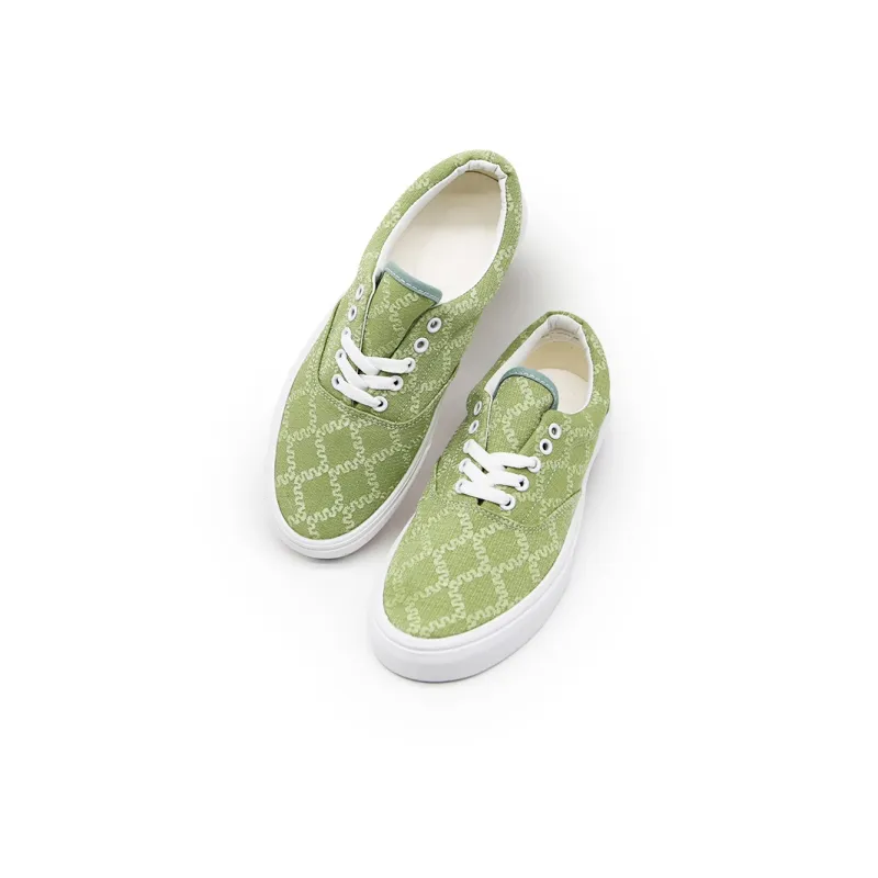 I'm shopping Canvas Shoes Unisex Low Top Green-4