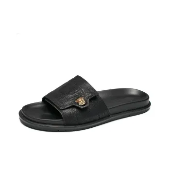 Brounvanm Rubber Sole Slip-Resistant Abrasion-Resistant Slide Slippers Men's