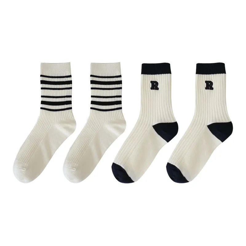 XXLLG Mid Calf Socks Women's 4 Pack-3