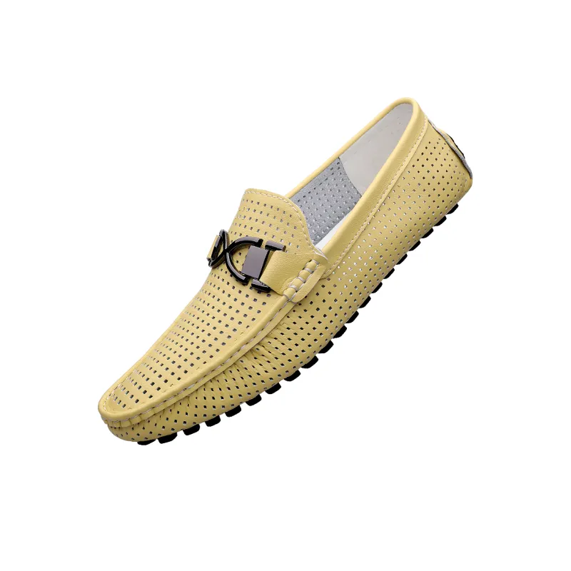Abango Gommino Loafers Unisex White/Black/Yellow-14