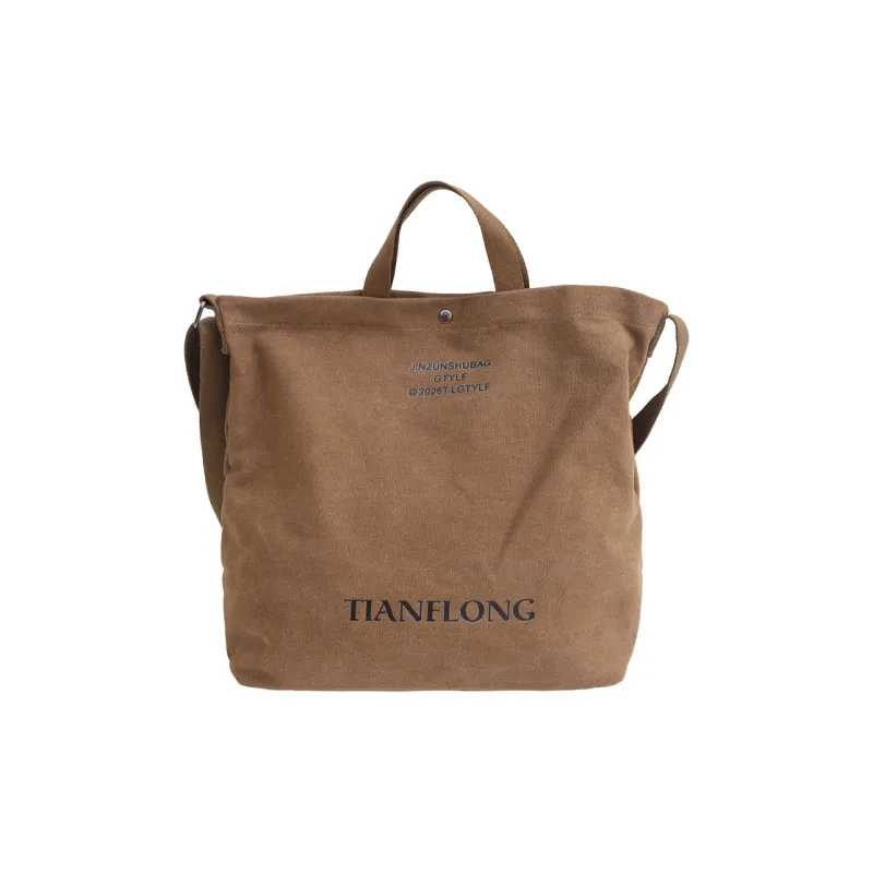 Alcohol Dragon Canvas Canvas Bag One Shoulder Handbag Unisex Black/Green Khaki Gray Red Brown-21