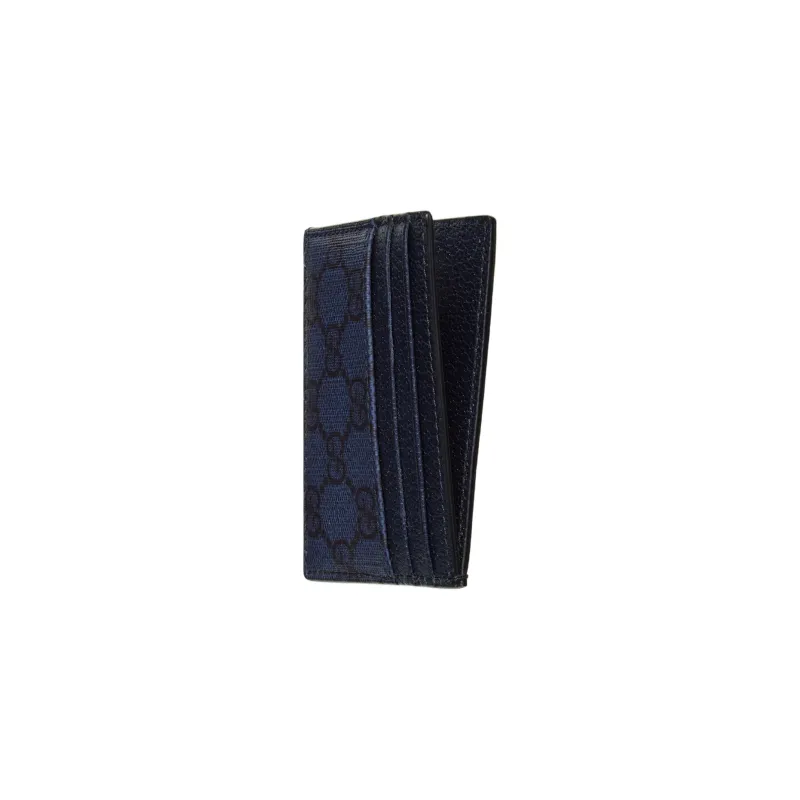 GUCCI Ophidia Supreme Canvas Card Holder Men's Blue-3
