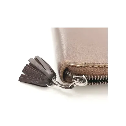 FERRAGAMO Genuine Leather Wallet Women's Chocolate-11
