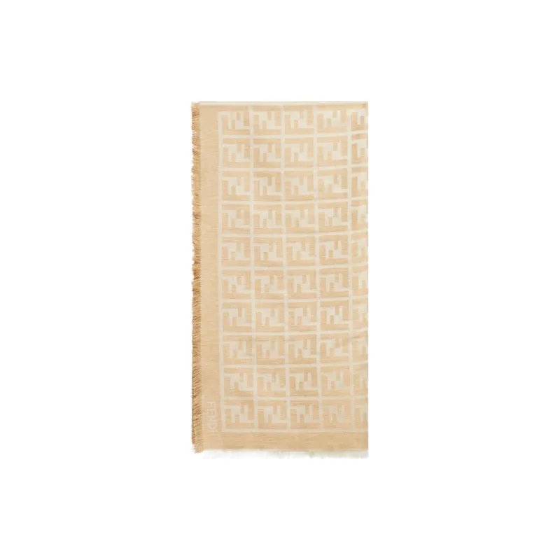 FENDI FF-motif Frayed Scarf-0