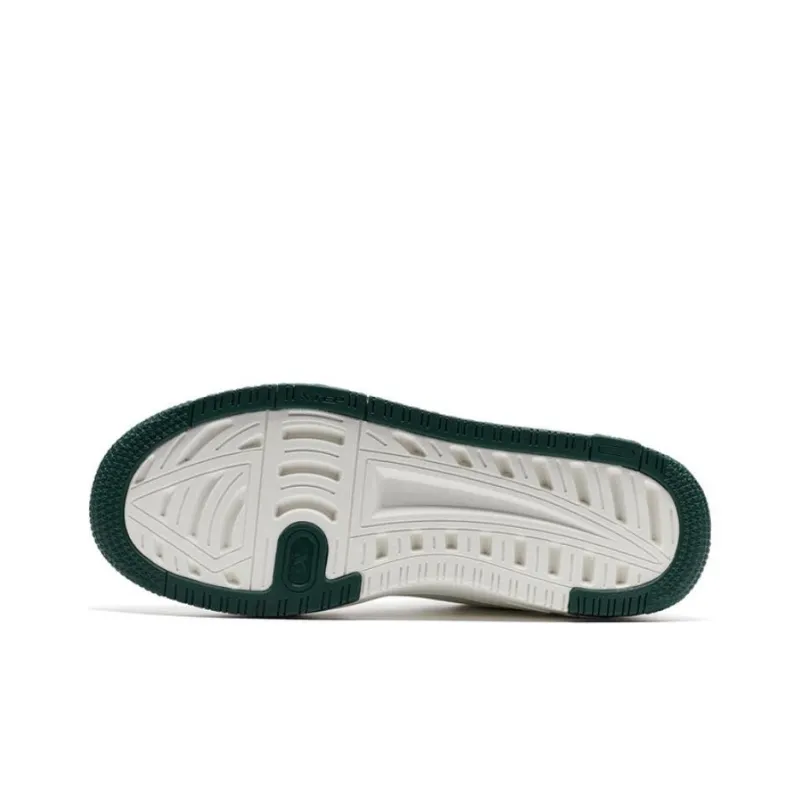XTEP Durable Breathable Low Top Skateboard Shoes Women's White Green-5