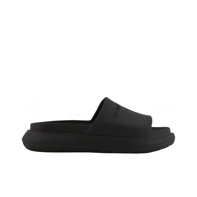 EMPORIO ARMANI Logo embossed Flatform Slides-1