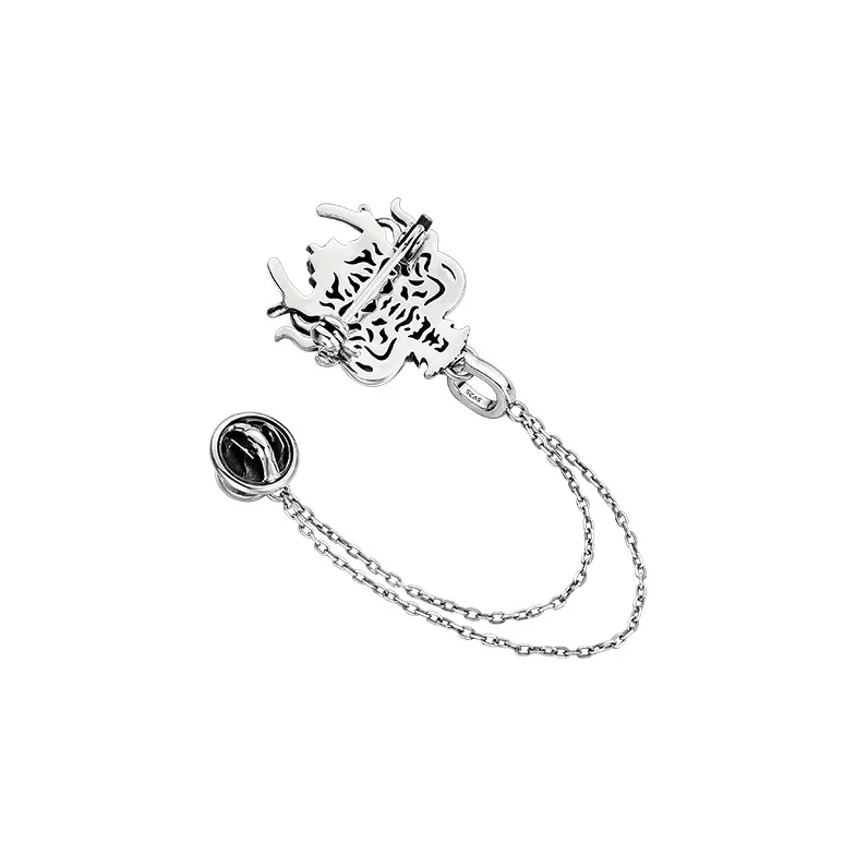 MYSH 925 Sterling Silver Brooches Men's-3